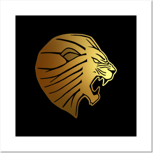 Gold Lion Head Posters and Art